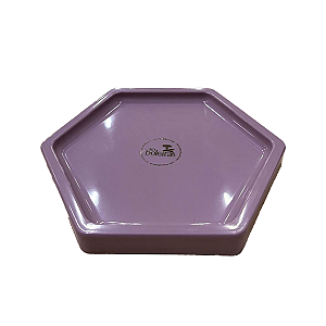 Bandeja Mosaico Sextavada Grande Lilás Chic Decorativa Festa