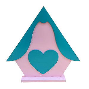 CASINHA MDF GDE ROSA COM VERDE AGUA