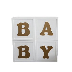 JOGO DE CUBOS BABY 30X30 DOURADO LETRA FOFA