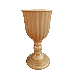 Vaso Plástico Dubai Grande Dourado Decorativo Flores Jardim