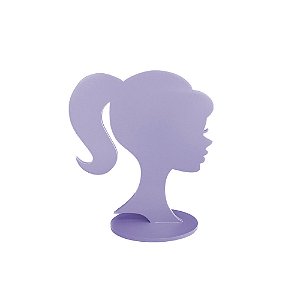 Silhueta Cabeça Da Boneca MDF Lilás Decorativa Totem Festa