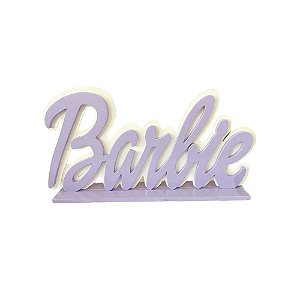 Palavra Boneca Com Fundo Branco Mdf Lilás Decorativo Totem