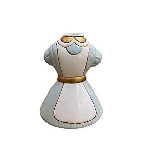 Vestido Ceramica Dourado-Azul bb-Branco