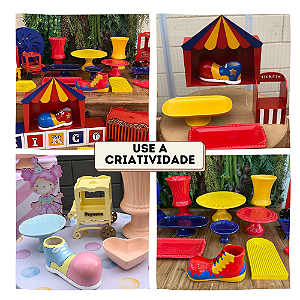 Sapato Palhaço Color Branco Médio Decoração Circo Cerâmica