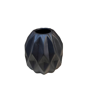 Vaso Geometrico Peq Preto Fosco