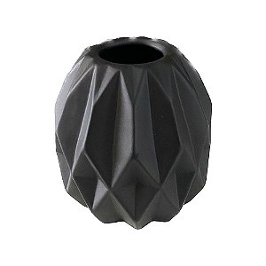 Vaso Geometrico Peq Preto Fosco