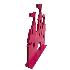 Display Castelo Decoração Princesas Festas MDF Pink