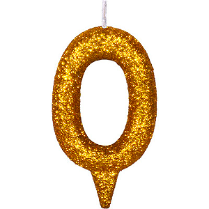 Vela Aniversário Dourada Magic Glitter Estrela Festas