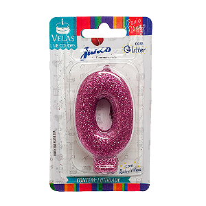 Vela Aniversário Live Colors Pink C/ Glitter Junco
