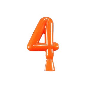 Vela Neon Laranja Número 4 Junco Decoração Festa