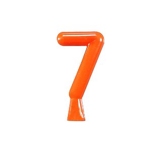 Vela Neon Laranja Número 7 Junco Decoração Festa