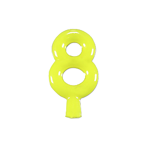 Vela Neon Amarelo Número 8 Junco Decoração Festa