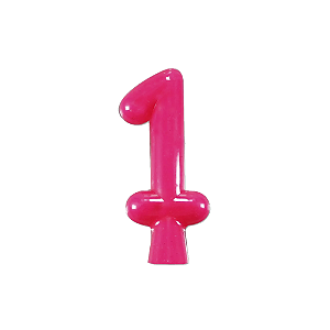 Vela Neon Pink Número 1 Junco Decoração Festa