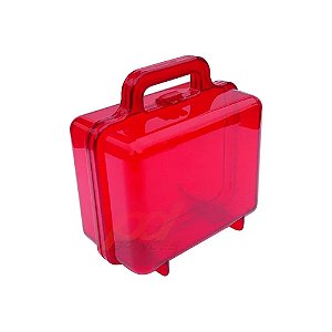 Maletinha Acrílica Viagem Vermelho Translucido Lembrancinha