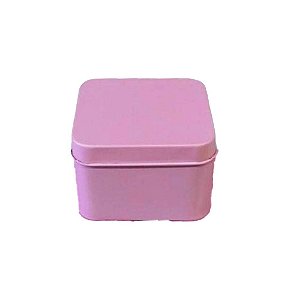 Lata Metal Pequena Quadrada Rosa Pacote 10 Uni Lembrancinha