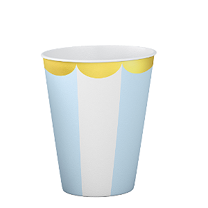 Copo De Papel Azul Candy Metálico Festas 270ml 8unidades