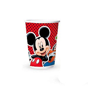 Copo De Papel Mickey Festa Aniversário 180ml 8 unidades
