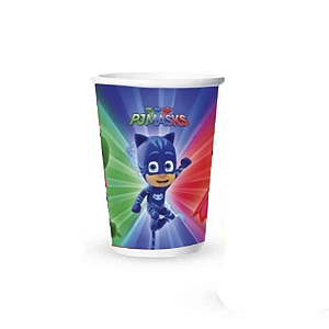 Copo De Papel PJ Máscaras Festa Aniversário 180ml 8 unidades