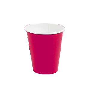 Copo De Papel Pink Reutilizável Festas 240ml 8unidades