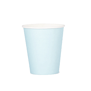 Copo De Papel Azul Bebê Reutilizável Festas 240ml 8unidades