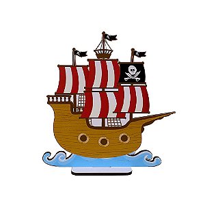 Display Adesivo Decorativo Barco Do Pirata Placa Totem Mdf