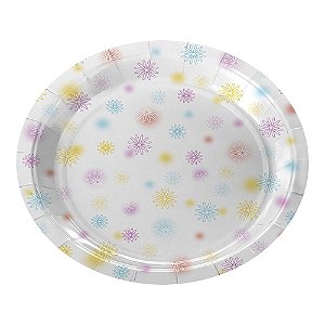 Prato De Papel Tie Dye 18Cm 08uni Decoração Festas