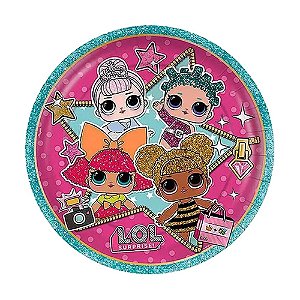 Prato De Papel Redondo Pequenas Bonecas 18Cm 08uni Festas