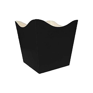 Cachepot De Papel Cartão Decorativo Liso Preto 10uni