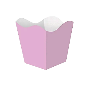 Cachepot De Papel Cartão Decorativo Liso Rosa Bebê 10uni