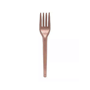 Garfo Descartável Plástico Rose Gold Sobremesa 50unid