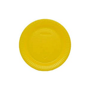Prato Descartável Plástico Amarelo Perolado Sobremesa 10uni