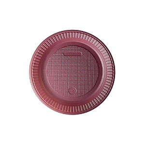Prato Descartável Plástico Rosa Perolado Sobremesa 10uni