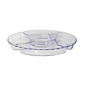 Petisqueira Transparente Acrilico 5 Divisórias Decorativa
