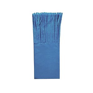 Papel De Seda Franja Embalagem Balas Azul Royal 48uni Junco