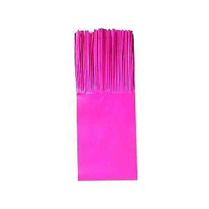Papel De Seda Franja Embalagem Balas Pink 48uni Junco