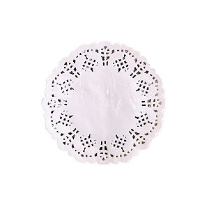 Mini Papel Doilie Rendado Branco Decoração Branco 14cm 24uni