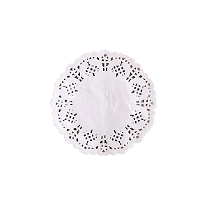 Mini Papel Doilie Rendado Decoração Mesa Branco 11,4cm 24uni