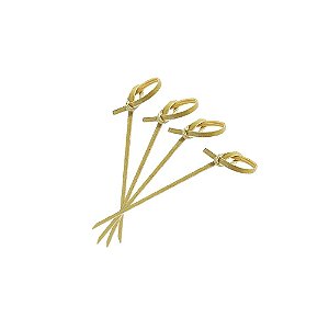 Enfeite De Bambu Laço Natural Espeto Decoração 20unid