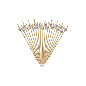 Enfeite De Bambu Bolinha Natural Espeto Decoração 20unid