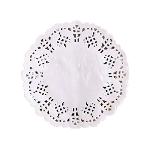 Mini Papel Doilie Rendado Branco Decoração Branco 19cm 24uni