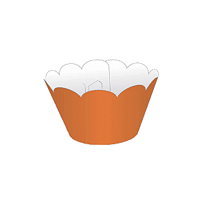 Cupcake Wrapper Tradicional Laranja Liso Decoração 12unid