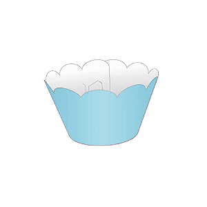 Cupcake Wrapper Tradicional Azul Claro Liso Decoração 12unid
