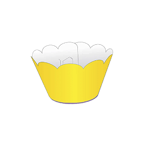 Cupcake Wrapper Tradicional Amarelo Liso Decoração 12unid