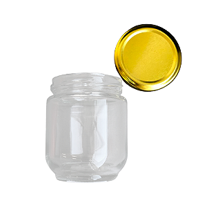 MINI POTE DE VIDRO TAMPA DOURADO