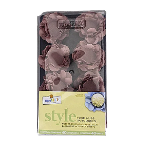 Forminha Style Rosa Chiclete Decoração Docinhos Finos 40uni