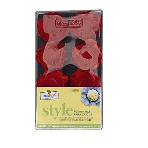 Forminha Style Vermelho Decoração Para Docinhos Finos 40uni