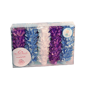 Forminha Madri Roxo E Azul E Rosa Decora Doces 50 un Festas