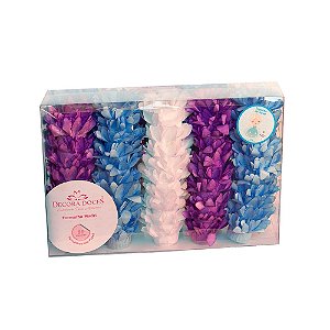 Forminha Madri Roxo E Azul E Rosa Decora Doces 50 un Festas