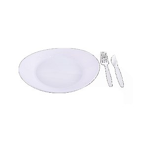 Kit Churrasco Branco Descartável Refeições 10unid Prafesta