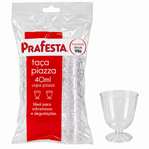 Taça Piazza Plástico Descartável Transparente 40ml 10unid
